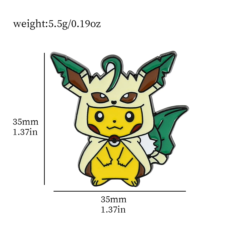 Cartoon  Enamel Lapel Pins Kawaii Pikachu Eevee Metal Badges for Backpack Anime Brooches Cute Figure Pins for Women Men