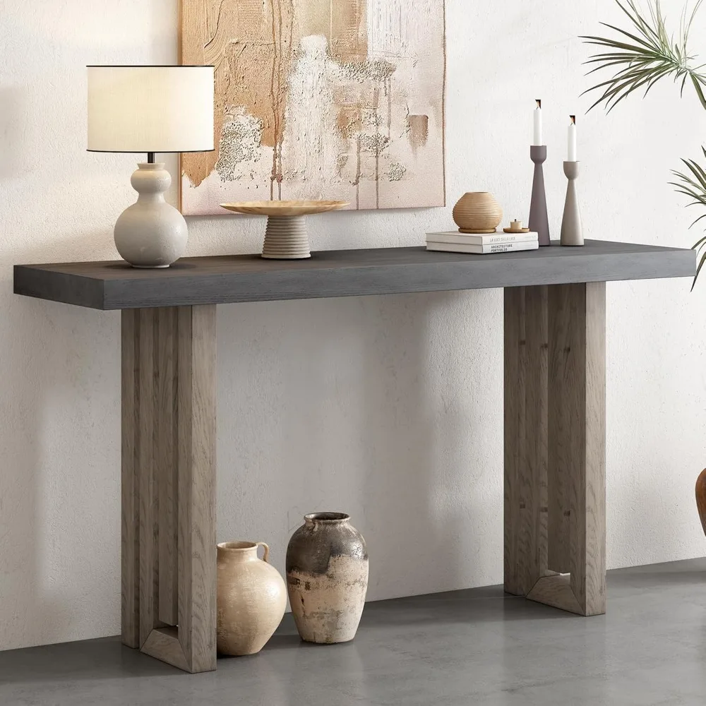 

Contemporary Minimalist Wood Console Table 59-Inch Modern Entry Sofa Table Accent Table for Entryway Living Room Home Office