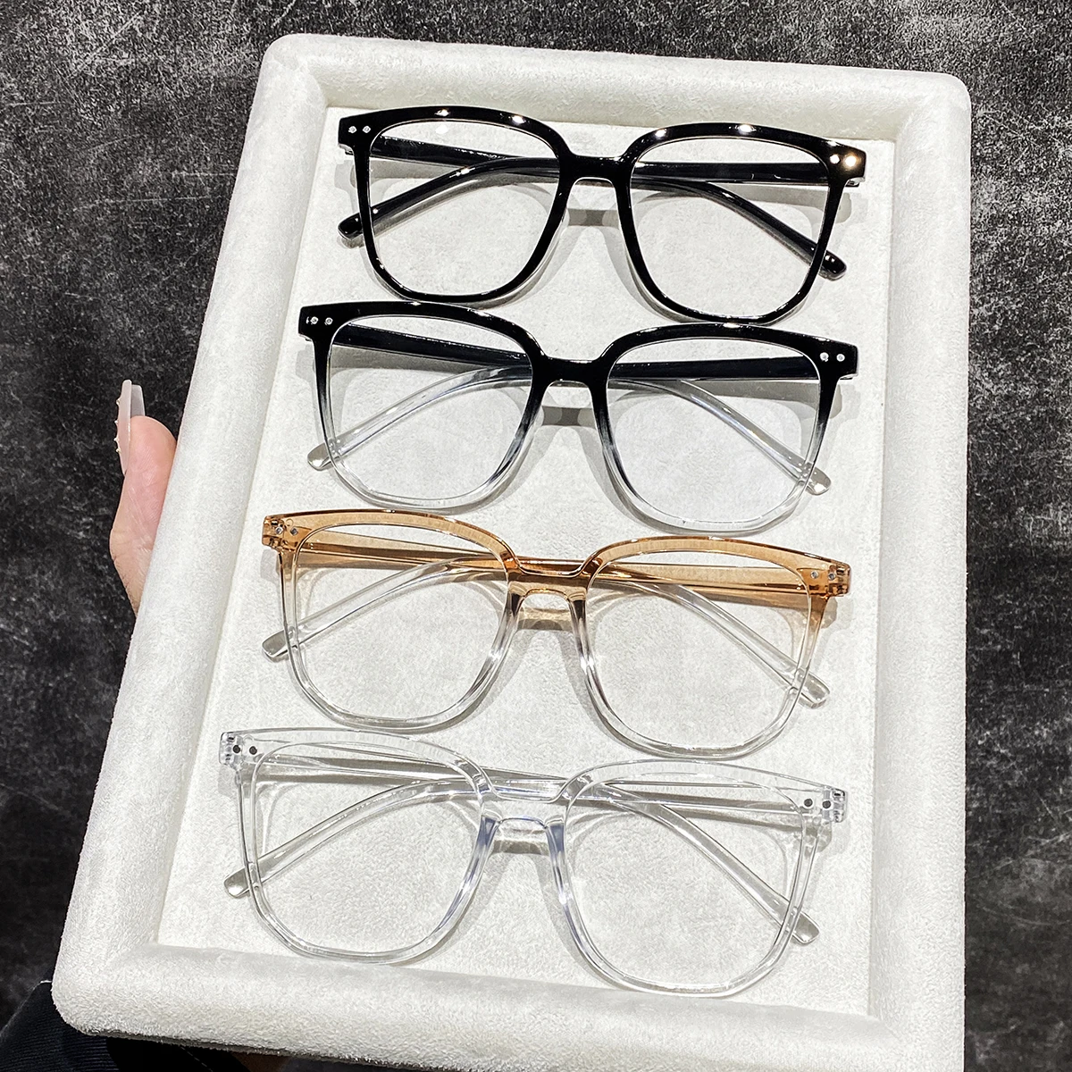 Men'S Fashion Non Prescription Glasses - 4 قطع من النظارات الرجالية البلاستيكية