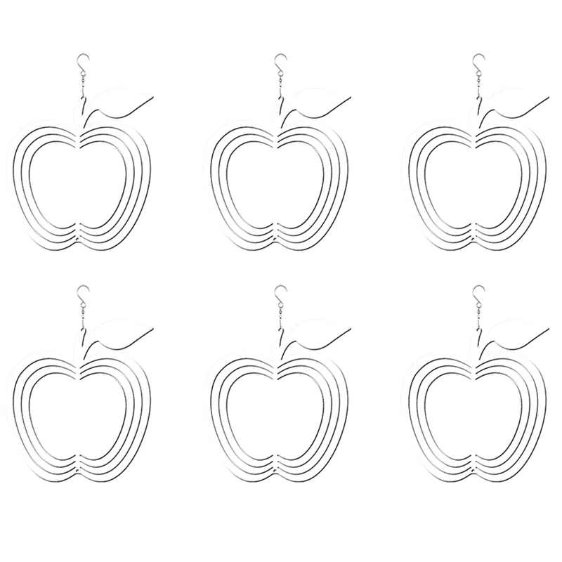 PB-6個 8インチ昇華型ウィンドスピナーブランク、庭や庭用の屋外ウィンドスピナー吊り下げ、クリスマス用