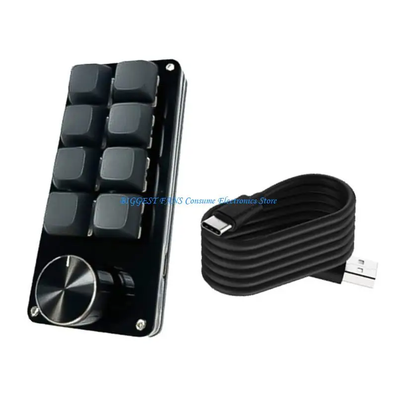 F68B 3Key/4Key/6Key/8Key Mechanical Macro Keypad مع تخصيص المقبض ، مفاتيح حارة قابلة للتبديل للاعبين والمبرمجين