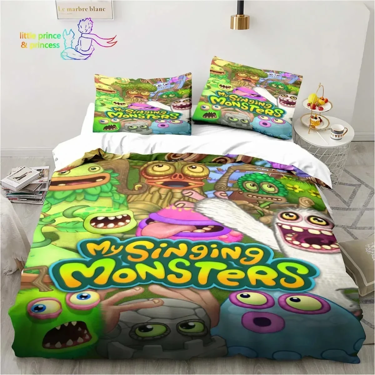 My Singing Monsters Video Game Cartoon Supplies Set Duvet Cover Set Bedding Sets Adults Bed Pillowcases No Filling Birthday Gift