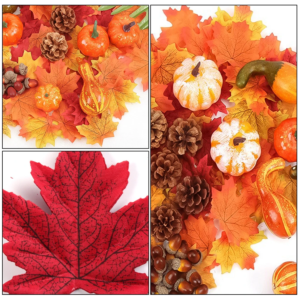 

550Pcs Artificial Maple Leaf Simulation Leaves Lightweight Autumn Decoration Party Supplies Home Decor