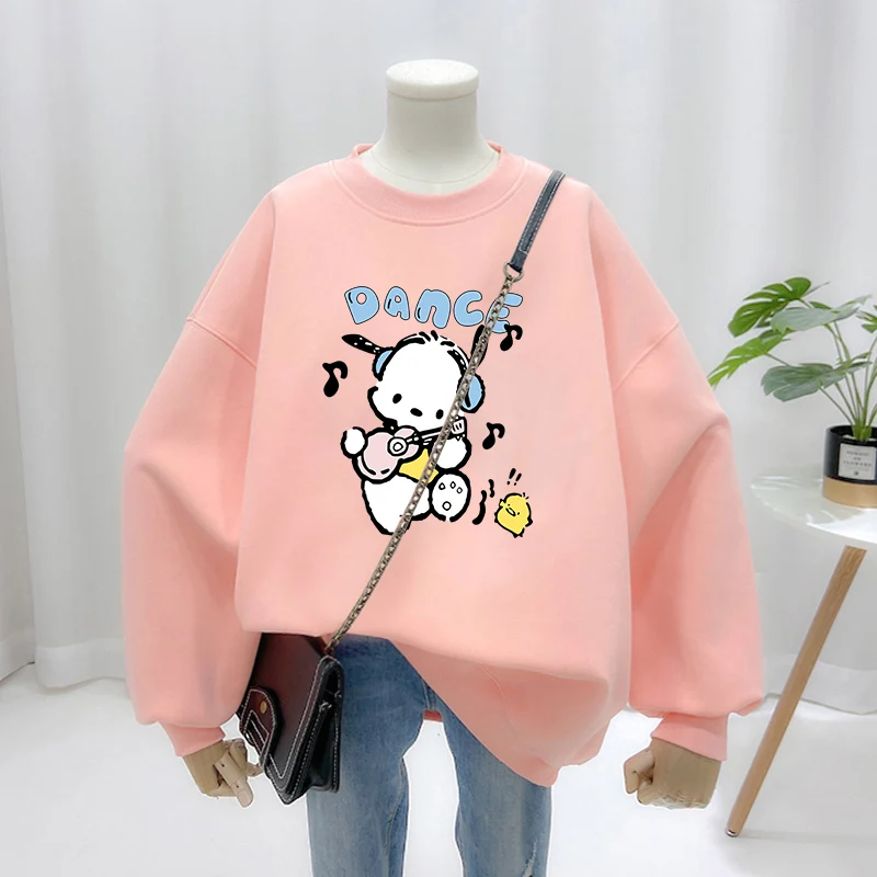 Autumn Y2k Chic Loose Casual Hoodies Women Clothing New Fashion O-neck Sweatshirts Cartoon Printed Pullovers