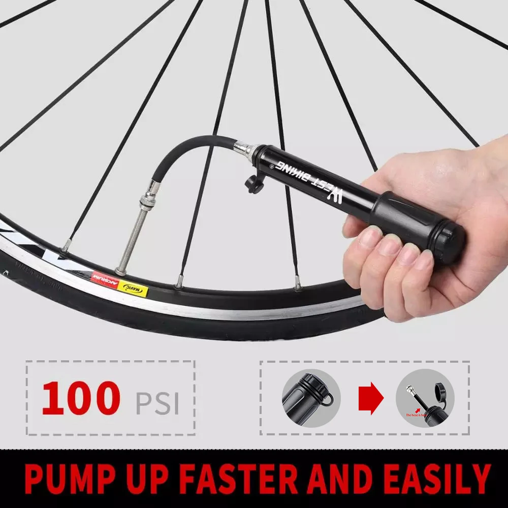 Portable MTB Bike Pump Mini Cycling Tire Inflator Hand Air Pump Scharder Presta Valve Mountain Road Bicycle Pump Accessories