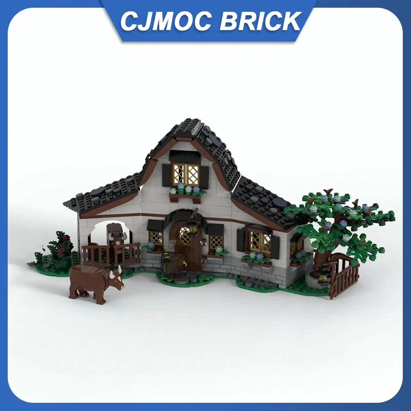 

585 шт. MOC строительные блоки, средневековый дом, здание, биологические стабильные технологии, кирпичи, сделай сам, сборка, игрушки, подарки