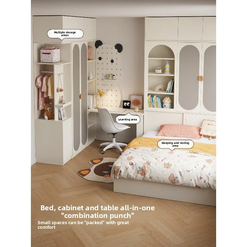 Modern simple tatami storage bed, wardrobe combination bedroom bed locker integrated 2026 new