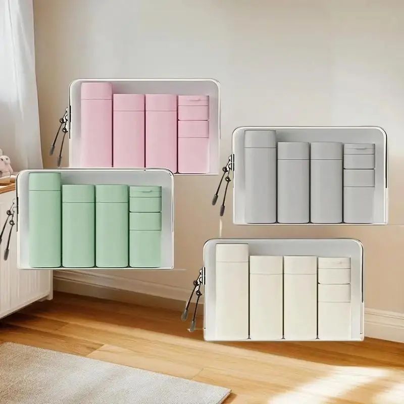 5 Stück/Set feuchtigkeitsspendende Make-up-Spenderflaschen, tragbare Lotionen, Shampoos, Reisen, nachfüllbar, gepresste leere Flaschen