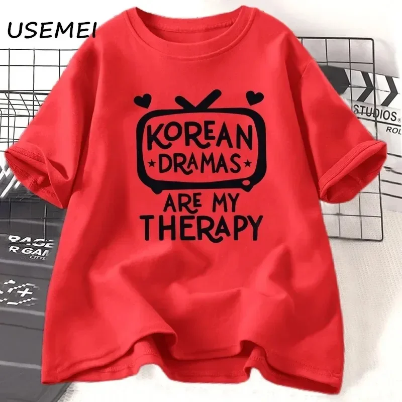 K-Drama T-shirt Women\'s Korean Drama T-shirt Short Sleeve Plus Size T-shirt Women\'s Street Casual Women\'s T-shirt