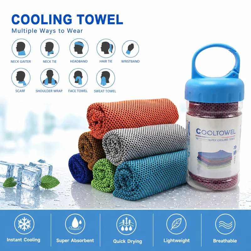 New Cooling Towel for Sports Quick Dry Sweat Absorbent Fitness Chill Ice Towel Portable Yoga Towel in Bottle Great Surprise Gift