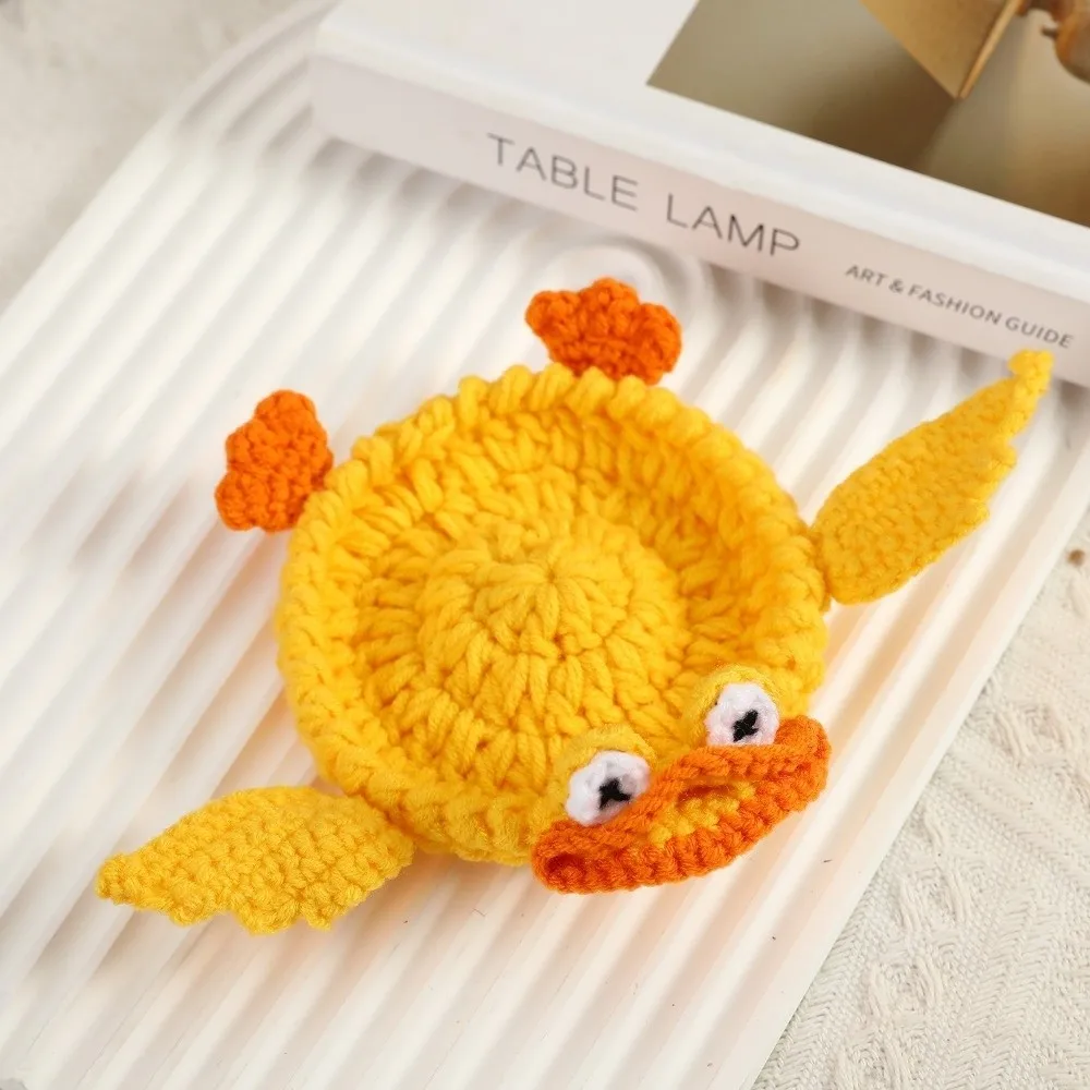 Ugly Duckling Handmade Crochet Animal Coaster 3D Animal Cartoon Mug Rug Cute Reusable Drink Pad for Cup Mug Drink