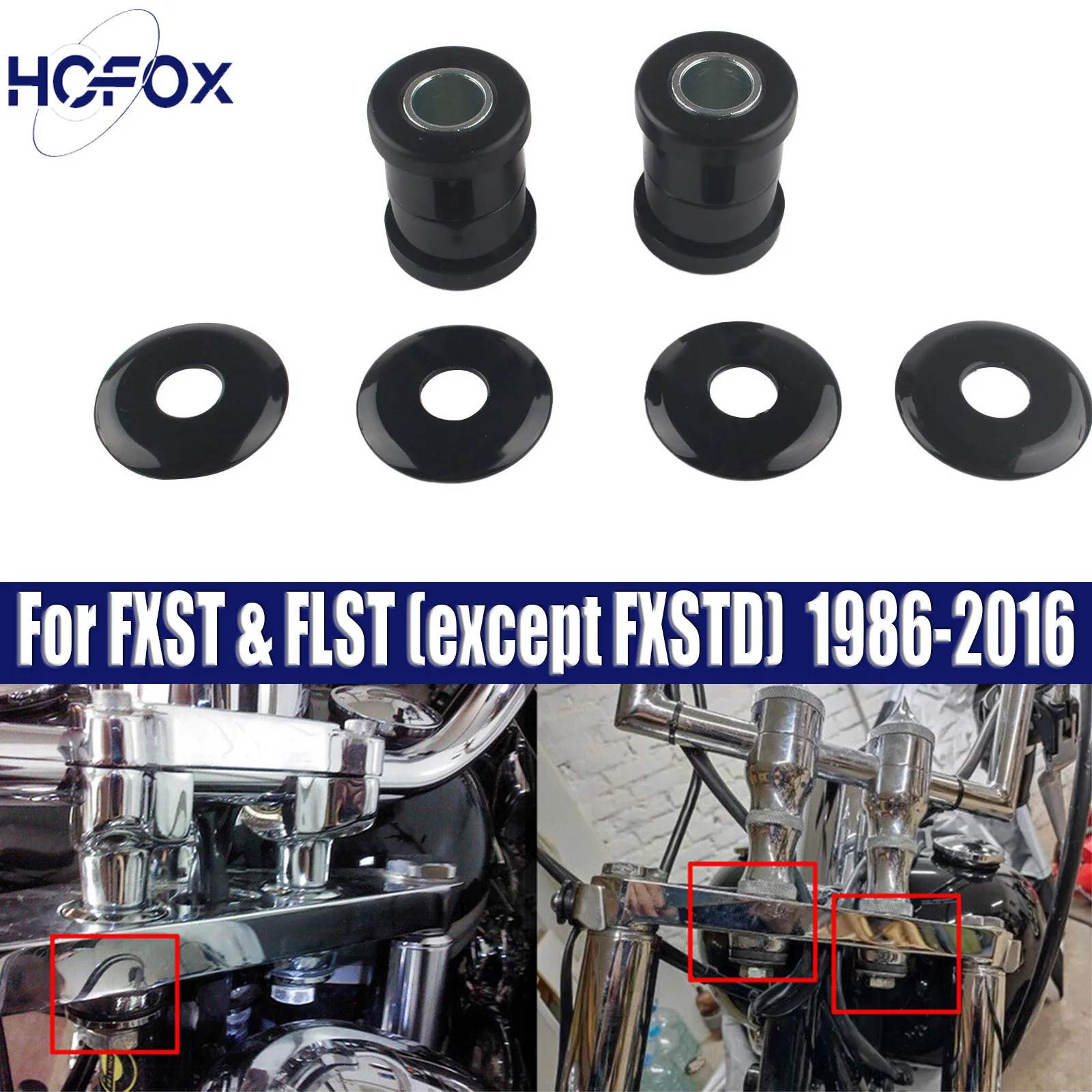 

For FXST & FLST (except FXSTD) 1986-2016 FXR 1986-1994 1 Set Handlebar Riser Bushings