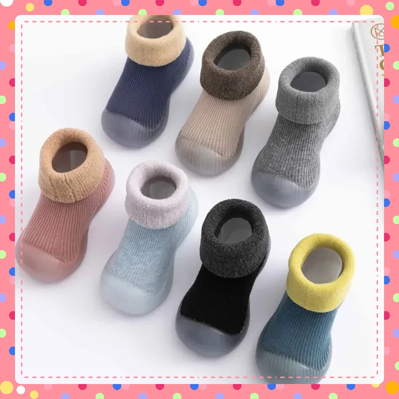 

Cute Autumn And Winter Snow Warm New Baby Toddler Shoes Children's Socks Non-slip Soft Bottom Baby Toddler High-top Shoes