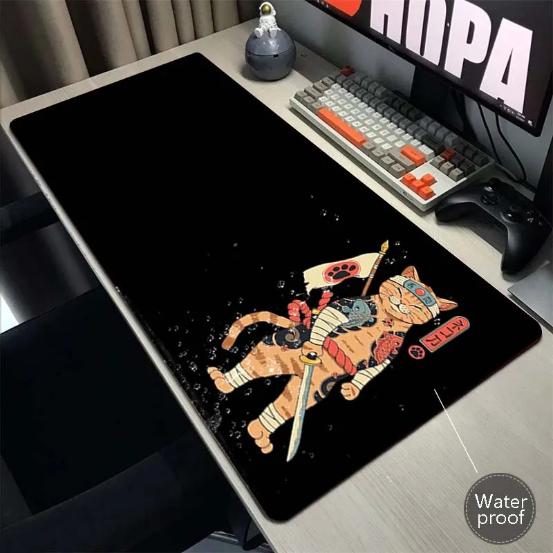 Tapis de souris de jeu en caoutchouc naturel imperméable, Animaux du Japon, Pc Gamer, Grand XXXL, Polymère de bureau, Tapis de clavier, Vitesse