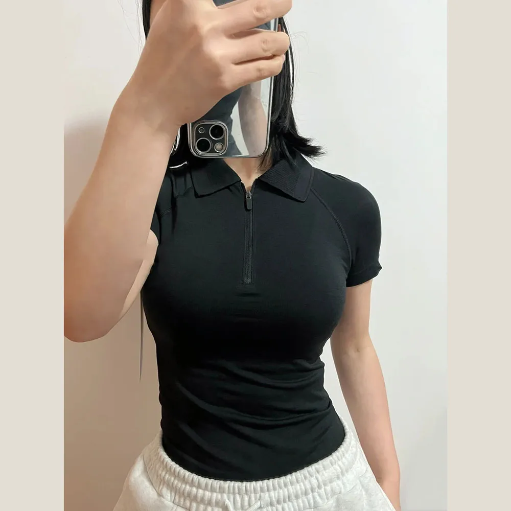 

Summer New Half-Zip Polo Shirt- Breathable Quick-Dry Yoga & Business Casual T-Shirt