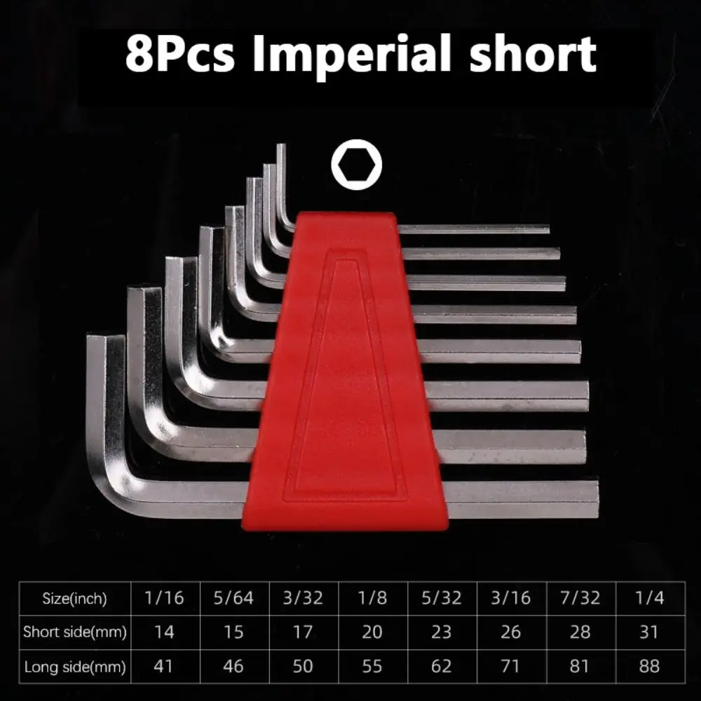 5/8/11 PCS Portable Short Arm Tool Size Allen Key Inch Wrench L Wrench Metric Wrench Allen Wrench Good