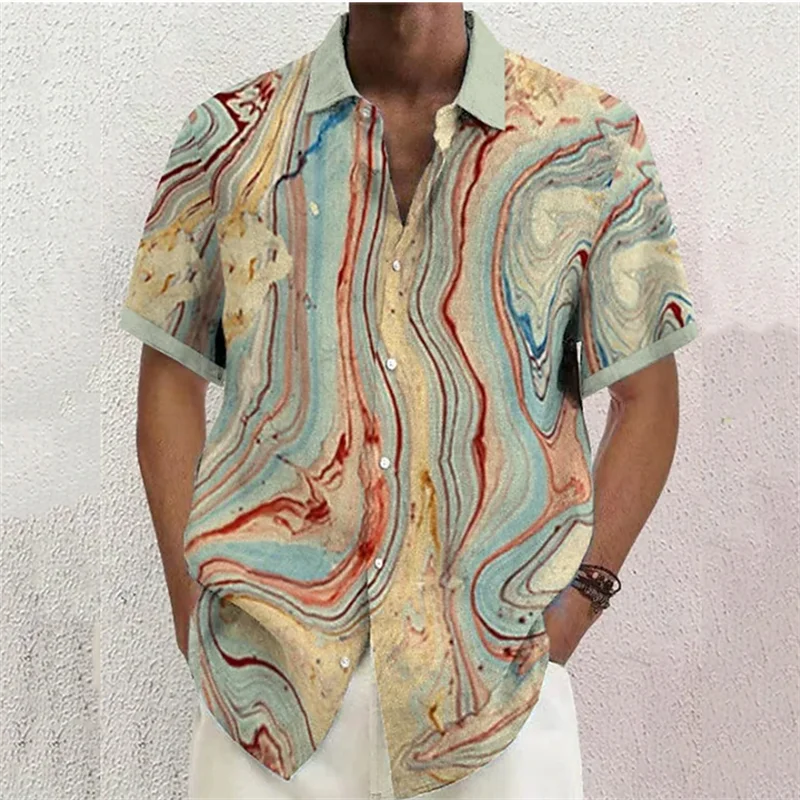 3D Printed Lapel Men\'s Shirt Floral Butterfly Button Down Shirt Outdoor Streetwear Short Sleeve Clothing Fashion Designer Casual