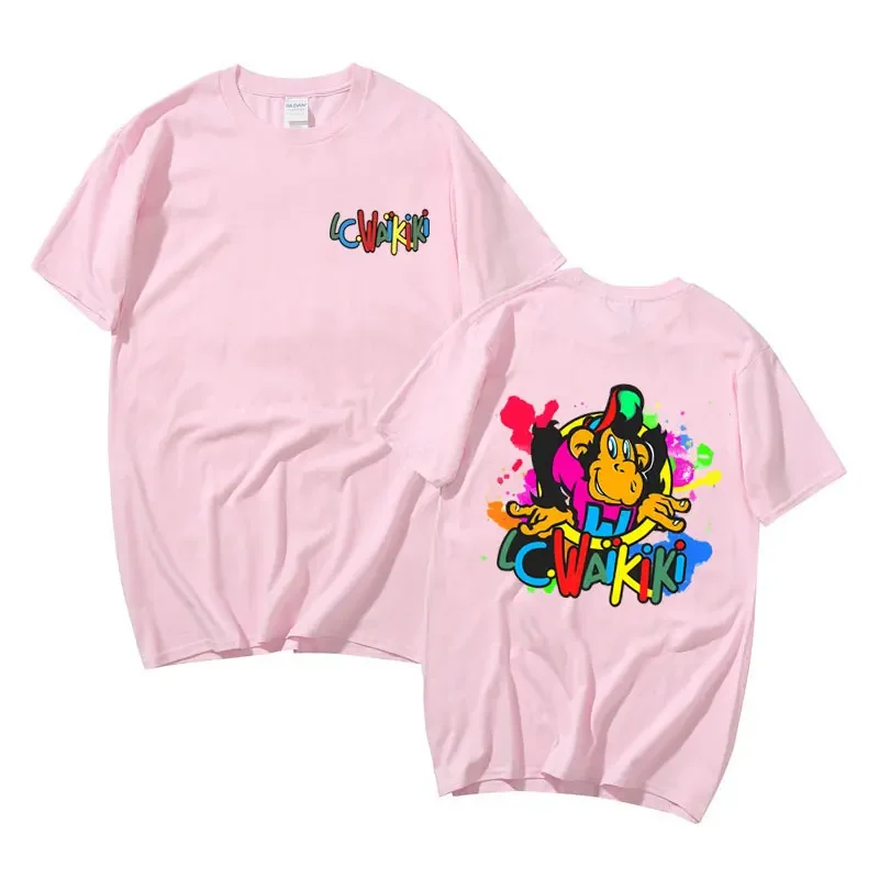 Lc Waikiki Affe Grafik Druck T-shirt Sommer Lustige Männer frauen Cartoon Affen Kurzarm T Shirts Männlich 100% Baumwolle t-shirt – Detail 6