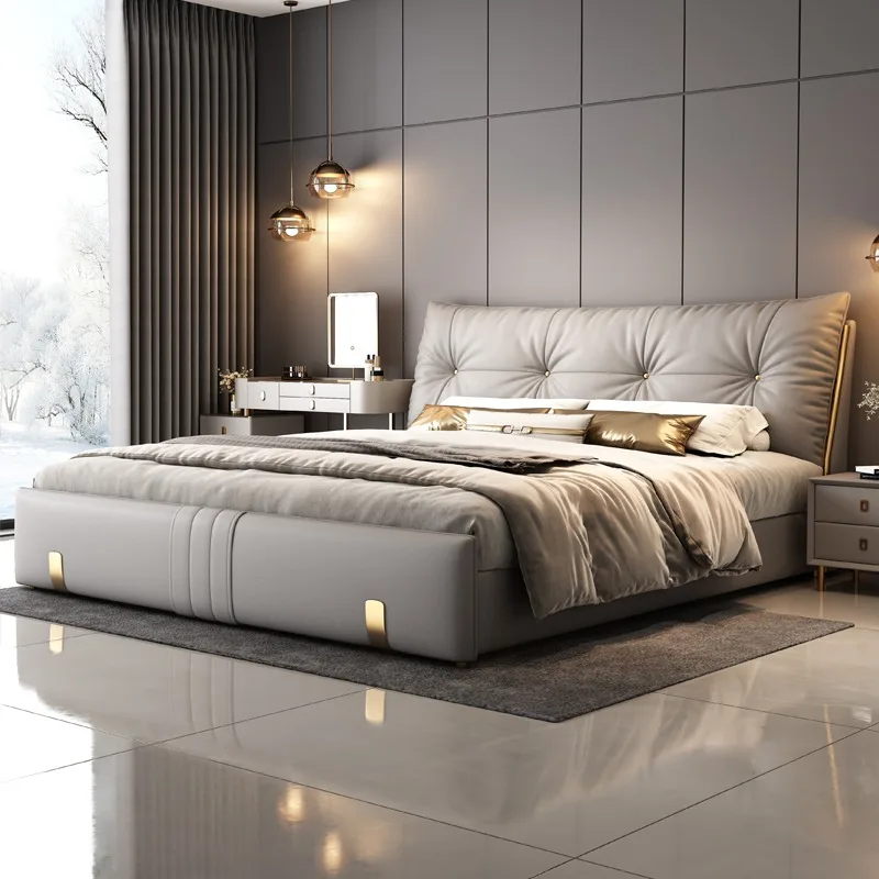 

Storage Twin Bed Bedside Table Bedroom Upholstered Double Bed Sleeping French Cama De Lujo Para Dormitorio Home Accessories