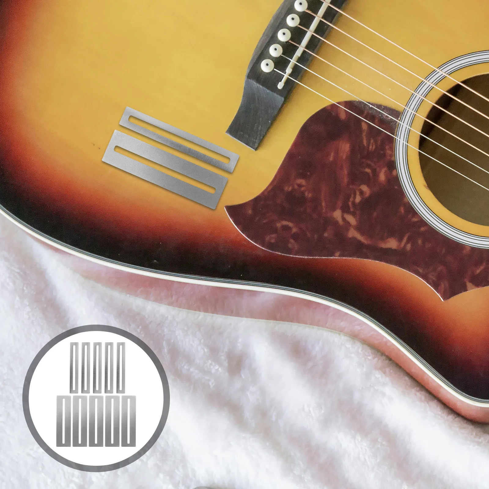 

10Pcs Guitar Fingerboard Protector Metal Fret Guards for Precise Polishing Fret Removal Luthier Guitar Care Kit