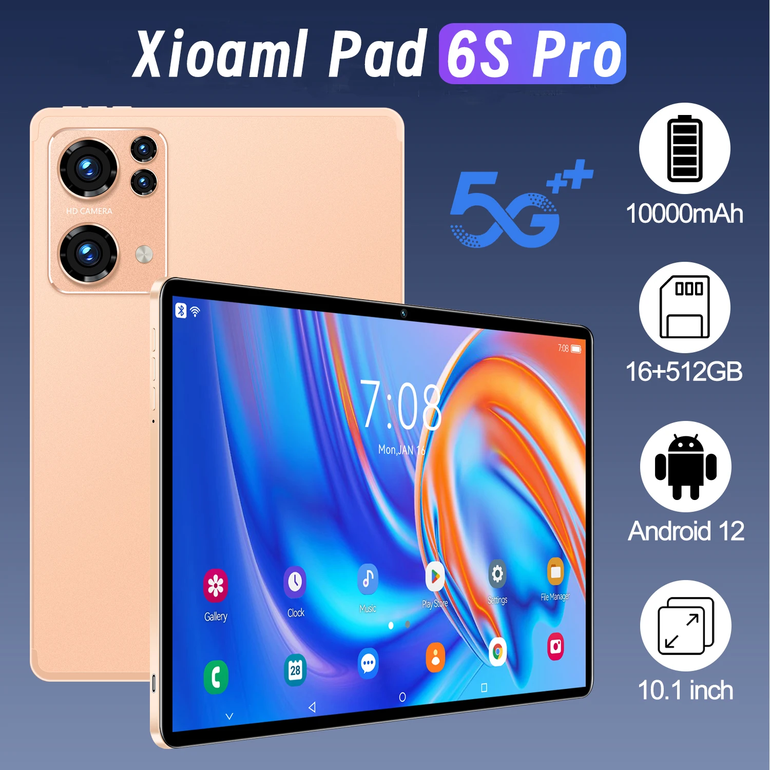 

Original XioaMi Pad 6s Pro Tablet Android 12 Snapdragon870 16GB+1TB 10000mah 5G Dual SIM Tablets PC 4K HD Full Screen Tablette