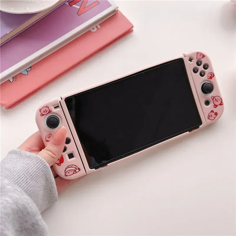 Kirby Protector Case for Nintendo Switch OLED Cover Joy-Con Controller Cartoon Anime Anti-Scratch Case Shell Game Accessories