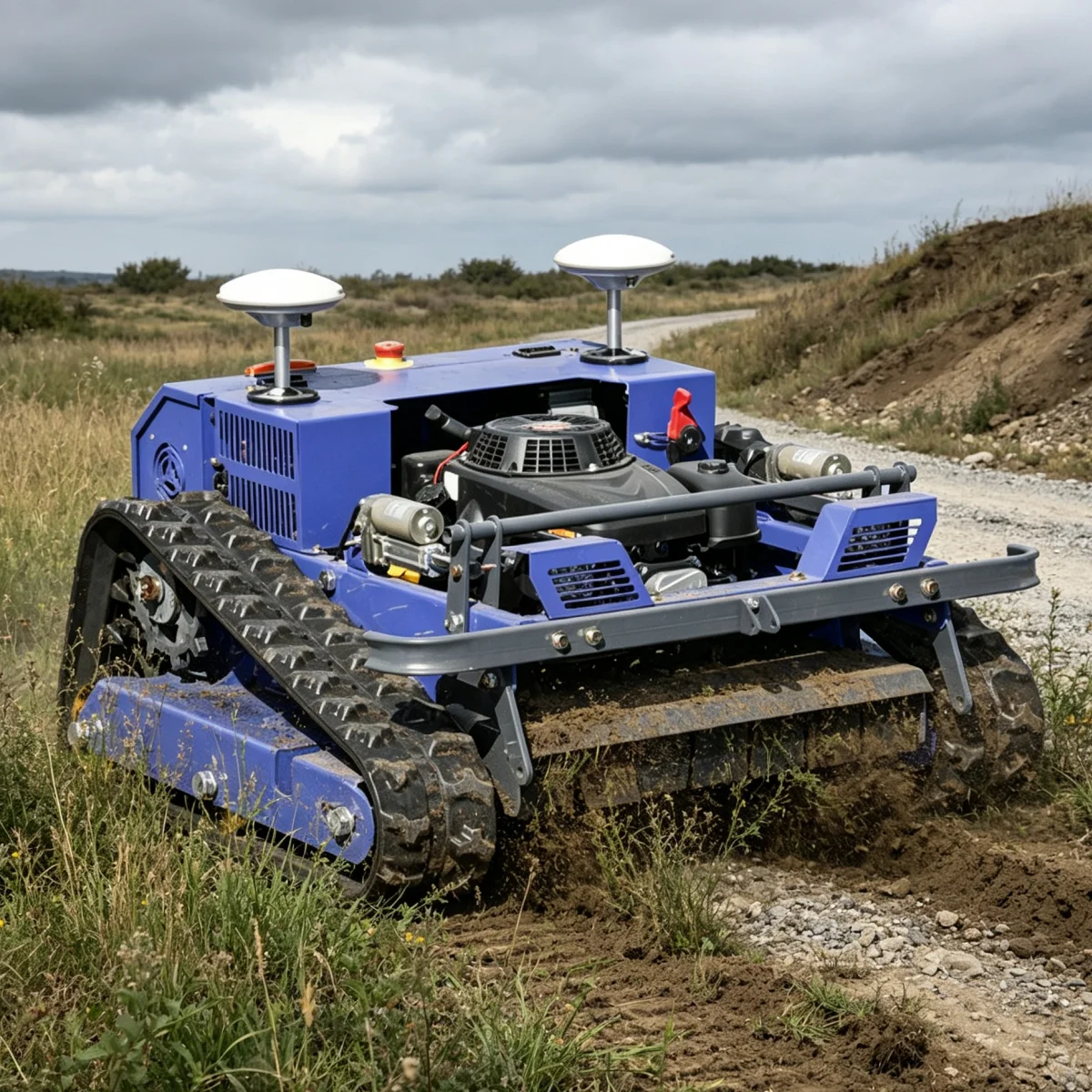 Customized All-Terrain Mowing Robot GPS Crawler Zero Turn Adjustable Cutting Height Four-Stroke Remote Control Lawn Mower