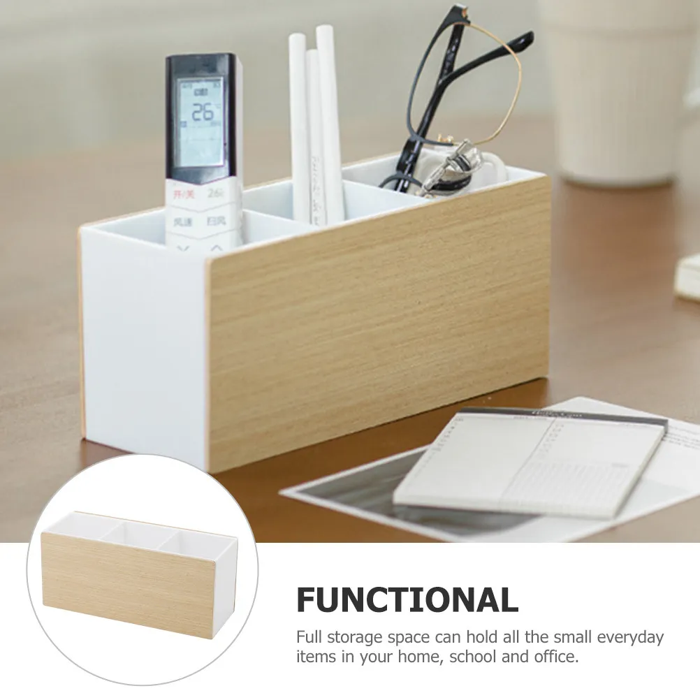 

Деревянный органайзер для рабочего стола: подставка для ручек, кистей для макияжа и пультов ДУ для офиса и дома