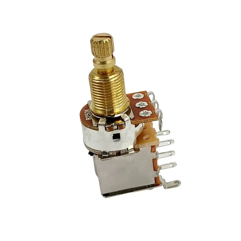 1pcs Guitar Push/Push Potentiometer A250K/B250K/A500K/B500K Brass Short Long Split Shaft New Version No Pull Anymore