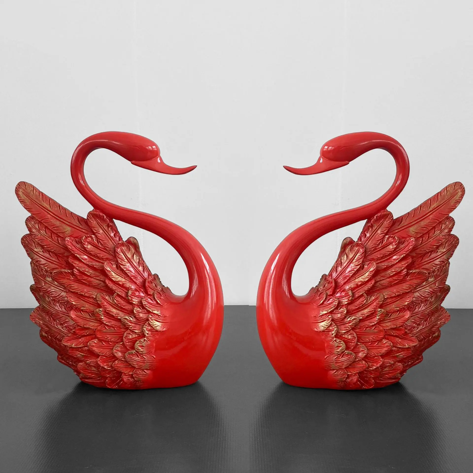 Resin Handicrafts Simulated Animal Sculptures Swan Bird Couple Swans Home Resin Decorative Items Decorative Figurines