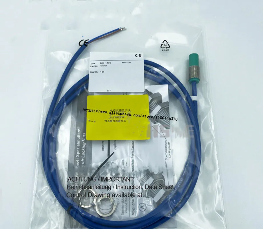 New Pepperl+Fuchs 106351 Explosion-Proof Proximity Switch NJ5-11-N-G Essential Safety 8.2V DC Secondary Normally Closed