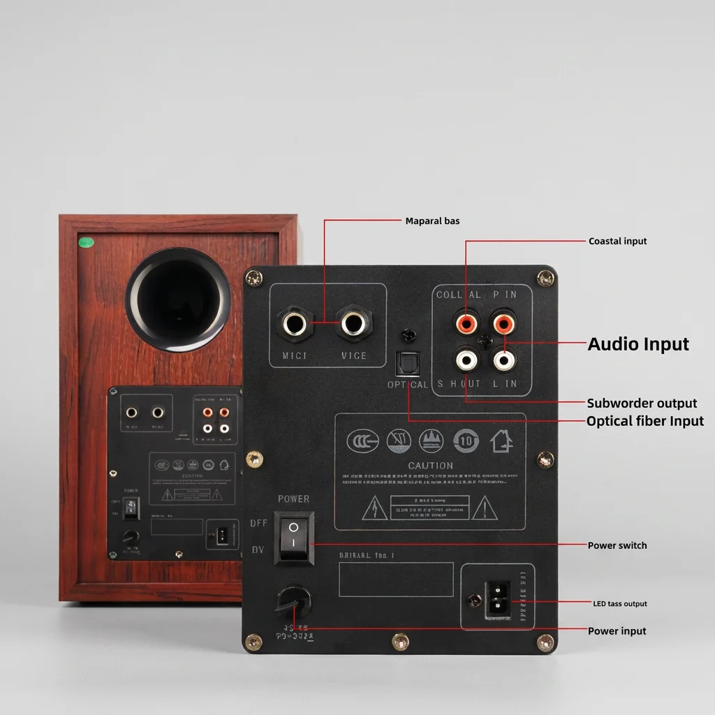 Genuine FAV-7 FiiO Active High-Fidelity Bookshelf HIFI Speakers Audiophile Audio System Hi-Res Audio Three-Way Wood for