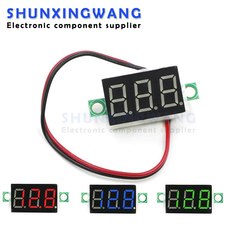 0.36\'\' 0.36 inch Digital tube DC4.5V-30V Two-Line Variable Precision Digital Display Digital Voltmeter Red Blue Green