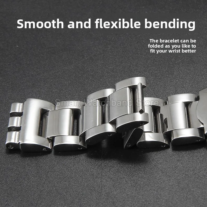 Accesorio de reloj de tres eslabones de acero inoxidable 17 20 para Swatch YGS749G interfaz cóncava convexa resistente a los arañazos correa de reloj duradera