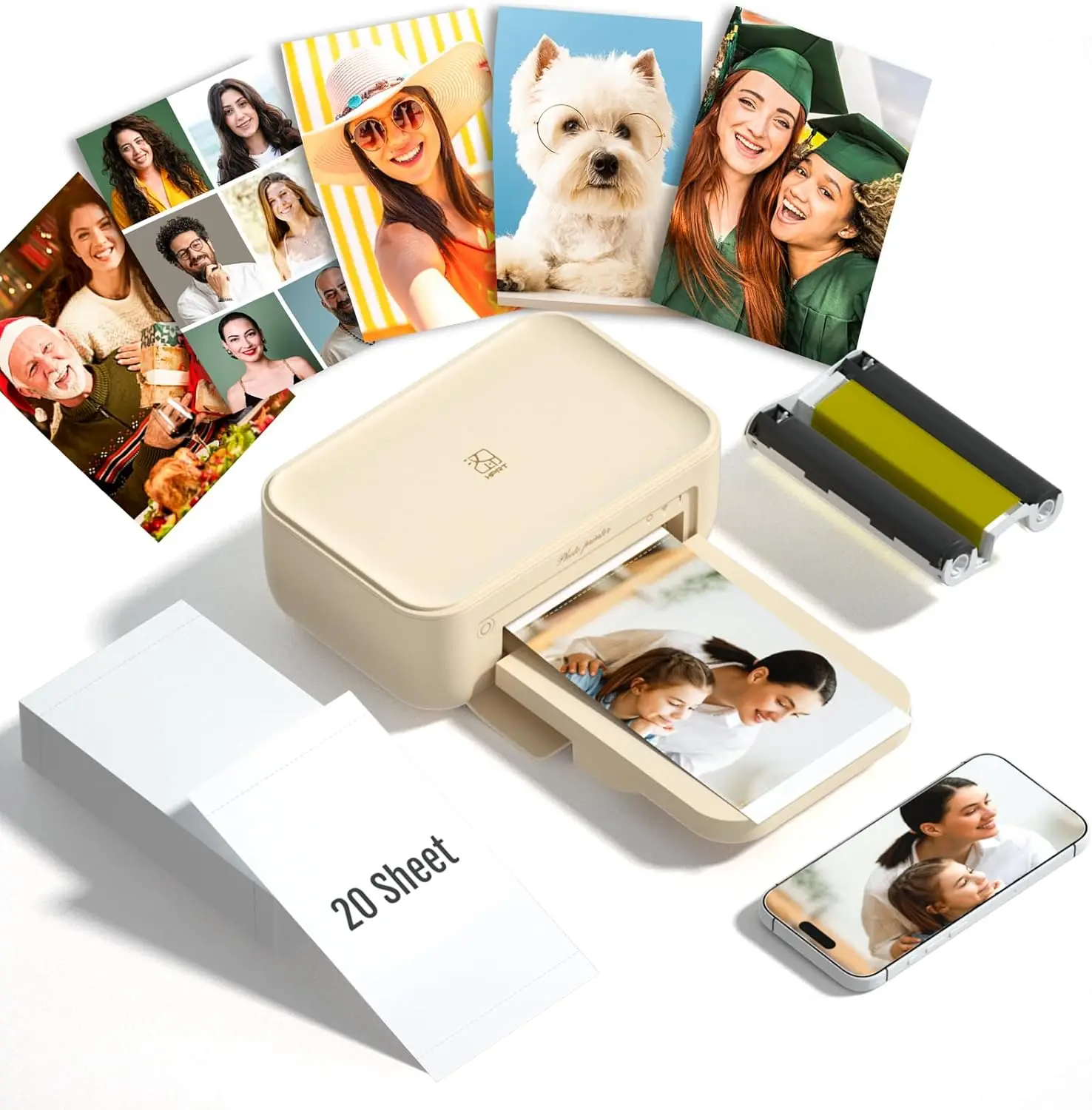 

CP4100 4x6 Bluetooth Photo Printer with Wi-Fi, 300 DPI Display, Editing App for Fun Photos