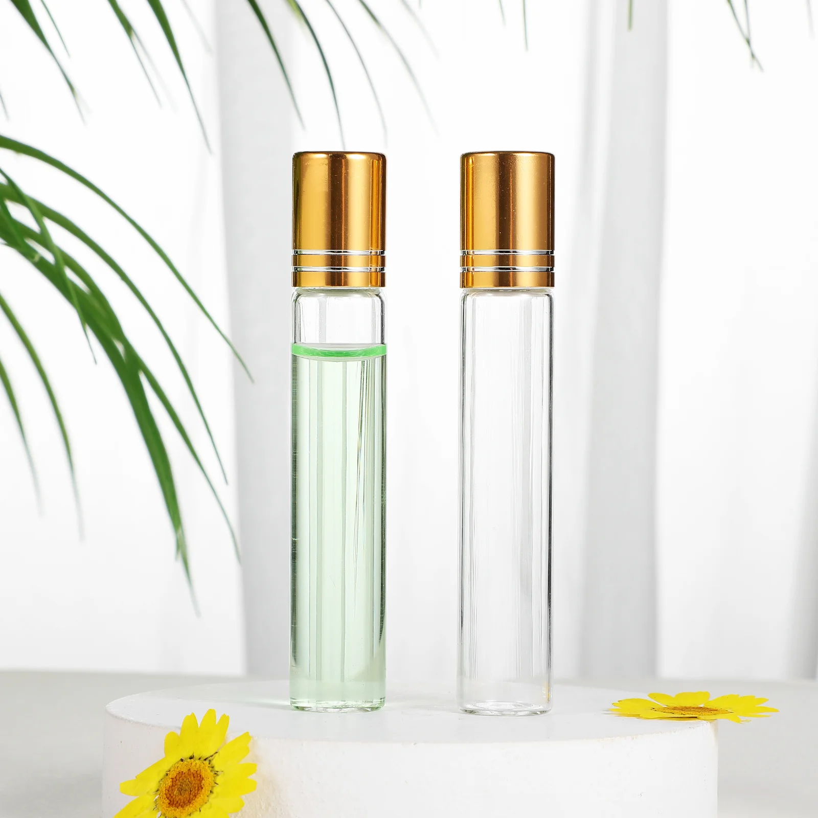 10개 에센셜 오일 빈 병 10ml 리필 가능한 롤러볼 여행용 사이즈 누수 방지 휴대용 소형 향수 병