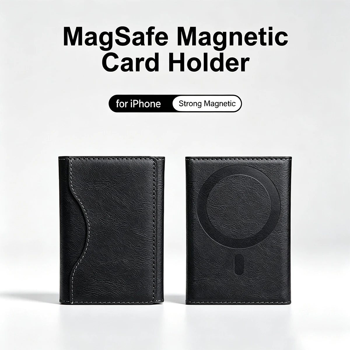 Magnetic Phone Wallet PU Leather Card Bag Magnetic Card Holder Wallet Storage for IPhone16 15 12 13 14 Pro Max Plus Mini