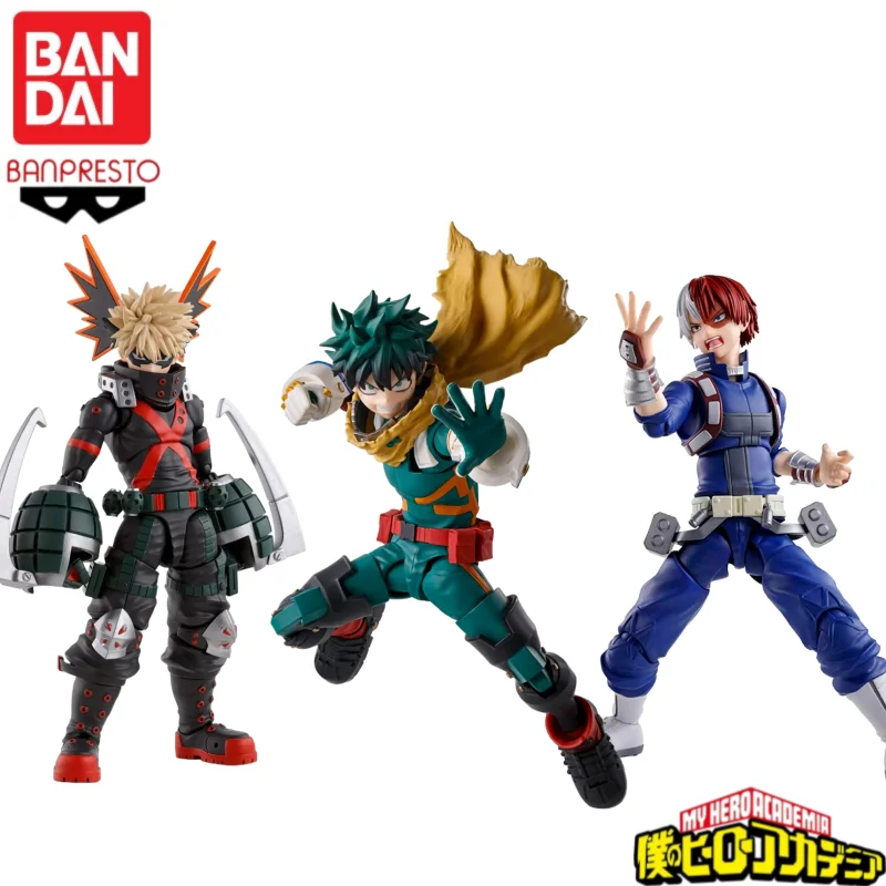 

In Stock Original Bandai Banpresto S H F My Hero Academia Izuku Midoriya Bakugo Katsuki Shoto Model Toy Figure Movable Joints