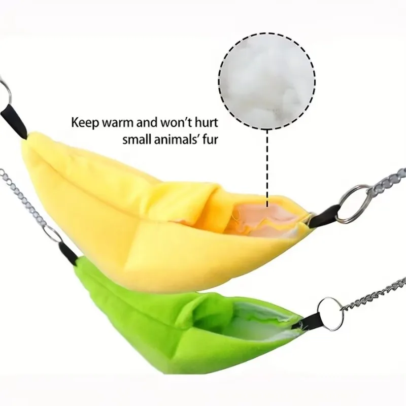Novelty Banana Shape Nest Plush Cotton Hamster Warm House Hammock Rat Mouse Living House Hanging Tree Beds Hamster Accessories