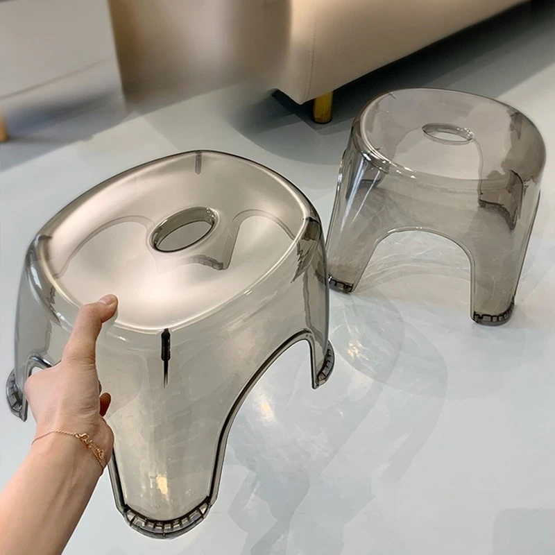 Transparent Plastic Small Stool Wholesale Bathroom Stool Thickened Small Stool Home Non-slip Bath Stools Low Stools Wash Stools