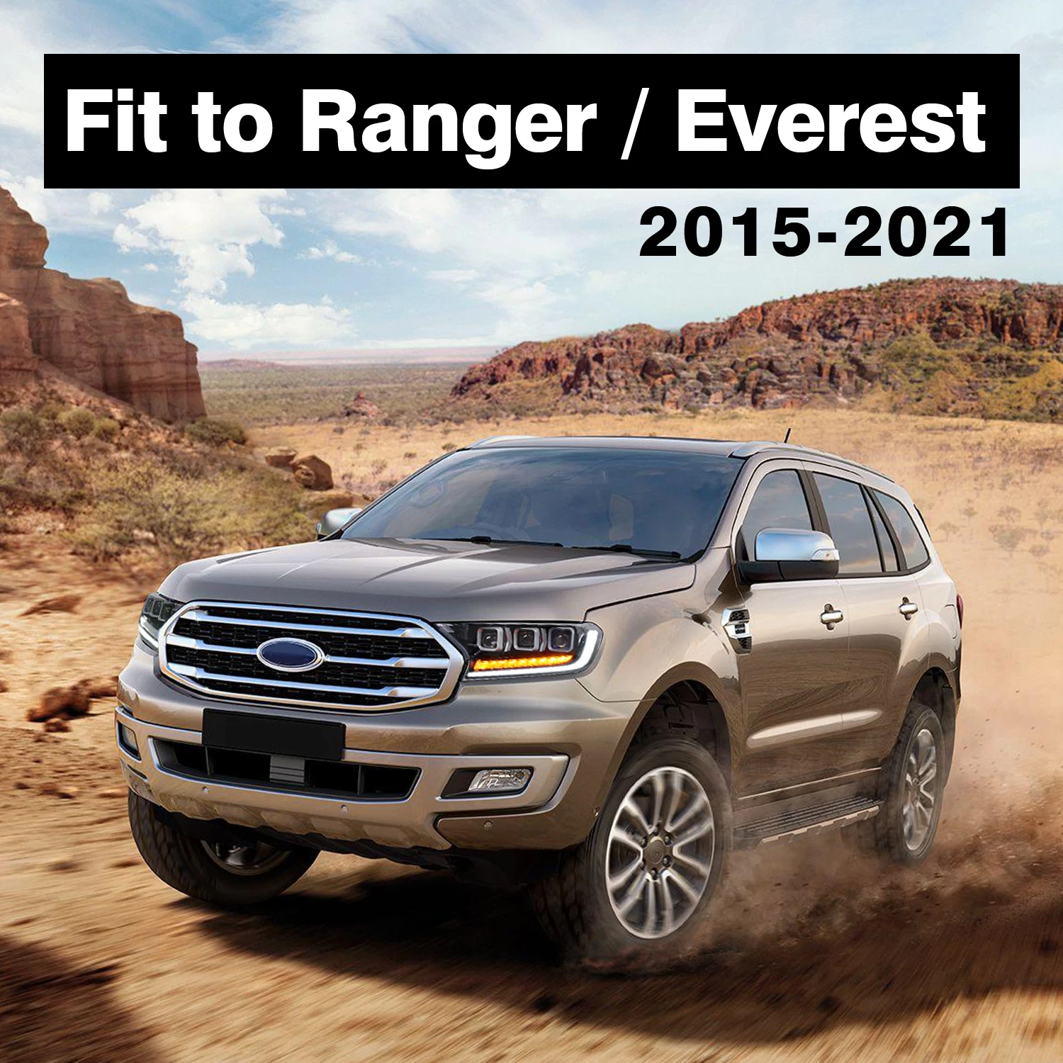 フォード・エベレスト（2015-2020）用ヘッドライト、フォード・レンジャー用3プロジェクターフルLEDフロントランプ工場