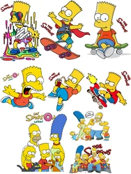 Free shipping The Simpsons Iron on patches thermo-stickers for children stripes appliques patches for jackets