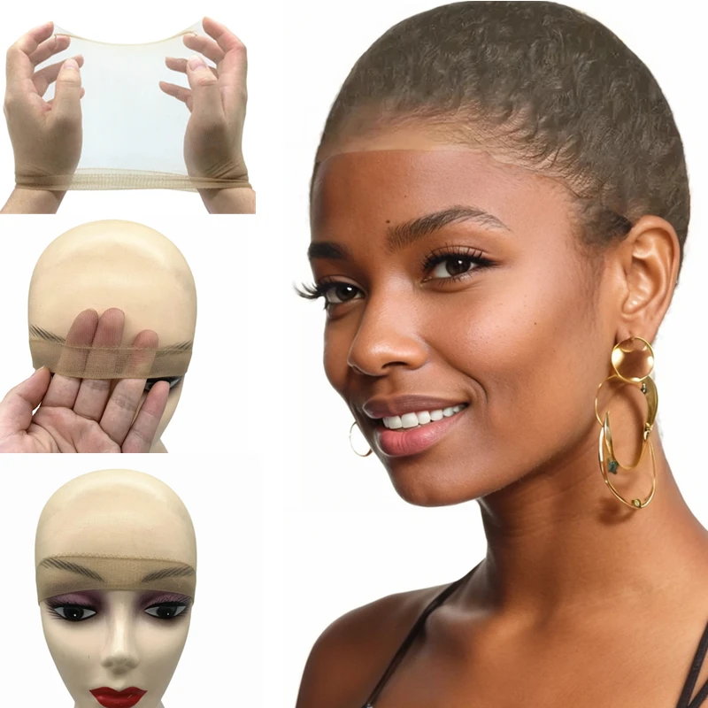 

2 шт./пакет, прозрачная шапочка для парика HD, невидимые и прозрачные дышащие ультратонкие эластичные шапочки-чулки для кружевной передней части