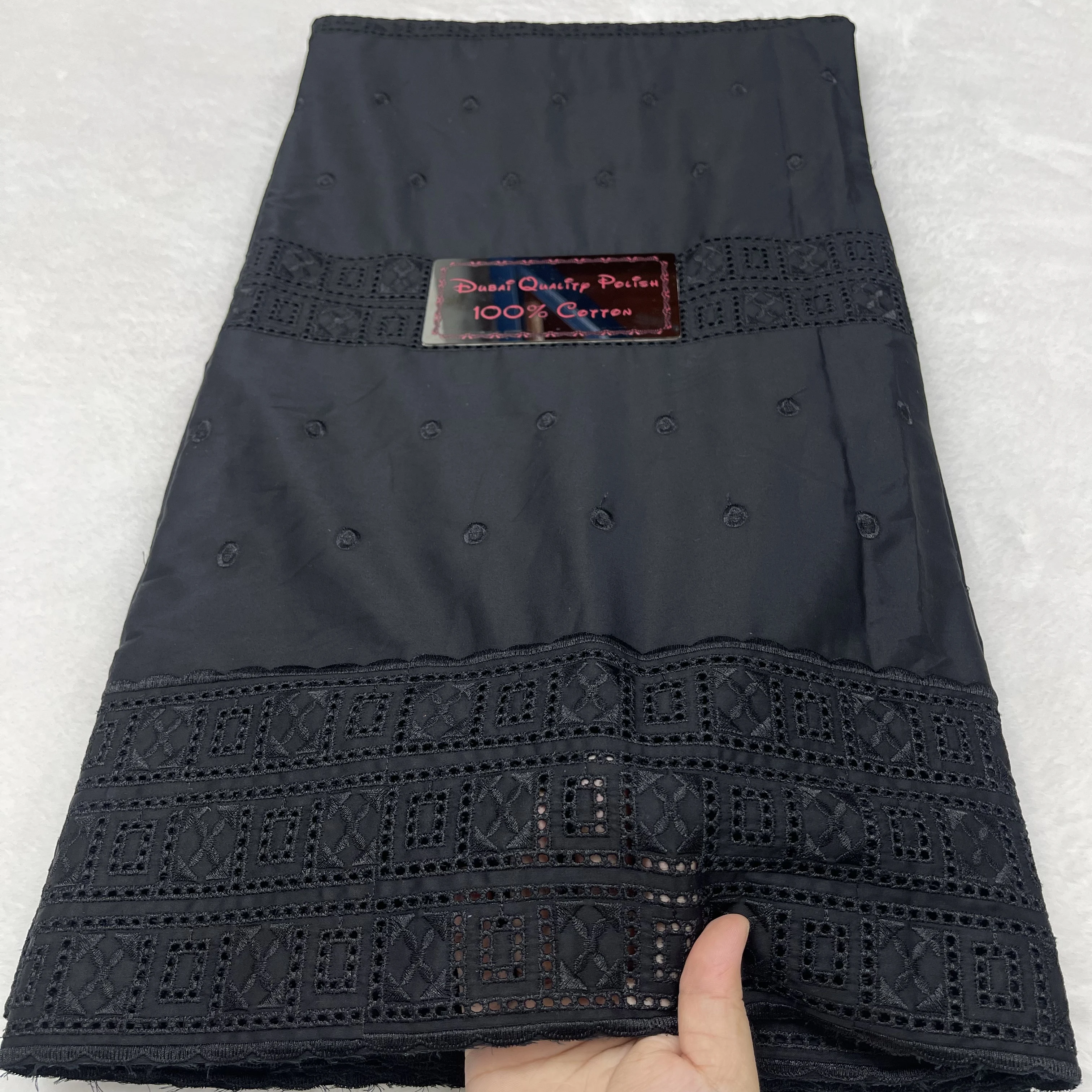 5 metri Africano Super Lusso Uomini Tessuto di pizzo per I Vestiti Cucito 2025100% Cotone Polacco Merletto Per Austria Atiku Tessuto di Pizzo Hm40-1