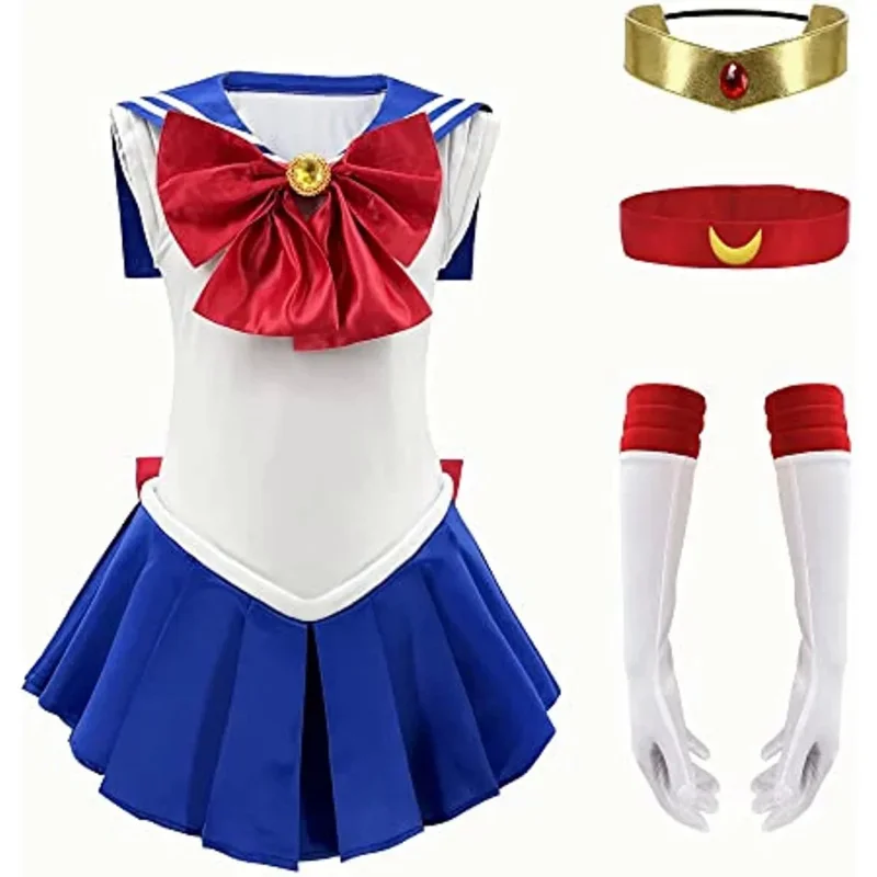 Saior moon cosplay costume for women girls Usagi tsurino dress outfit Halloween skirt suit accessories full set