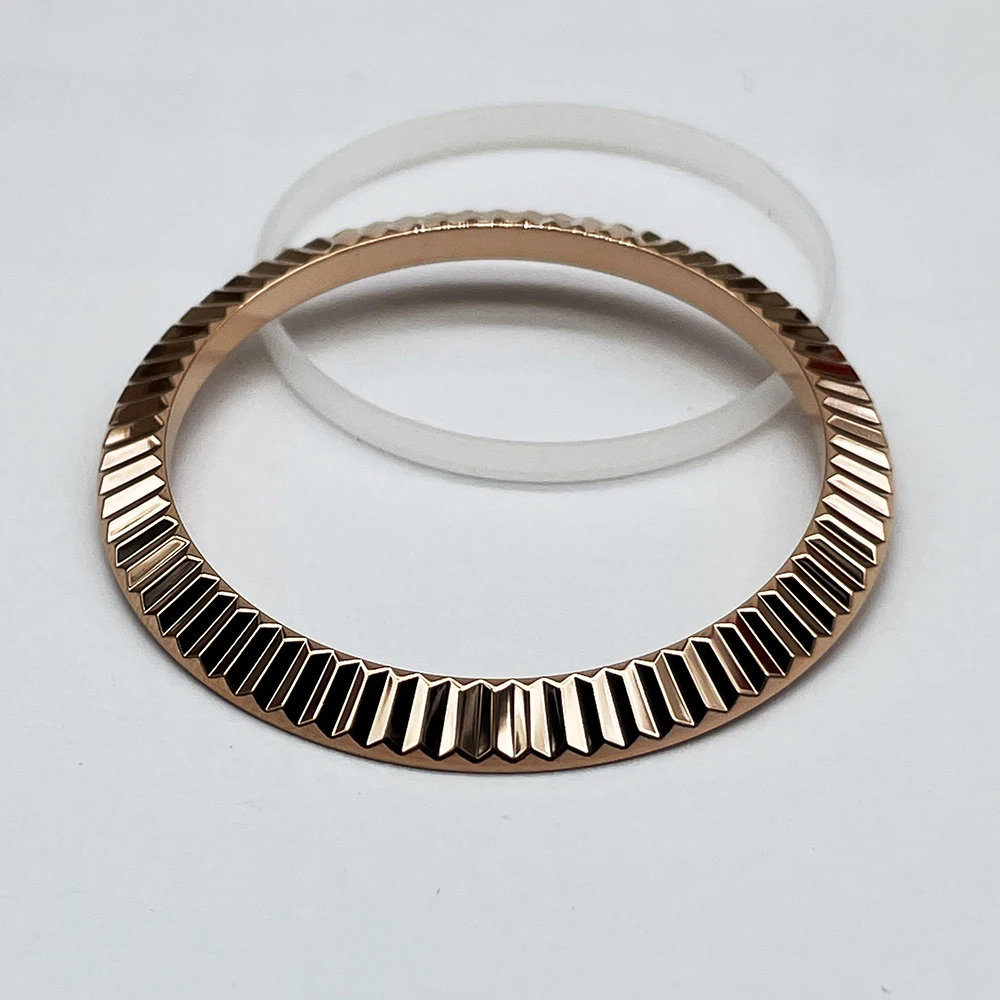 Top Fluted Bezel Inserts 41mm Fit to DJ Watch Case Gold Silver Rosegold Stainless Steel Case Outer Ring Mod Replace Parts