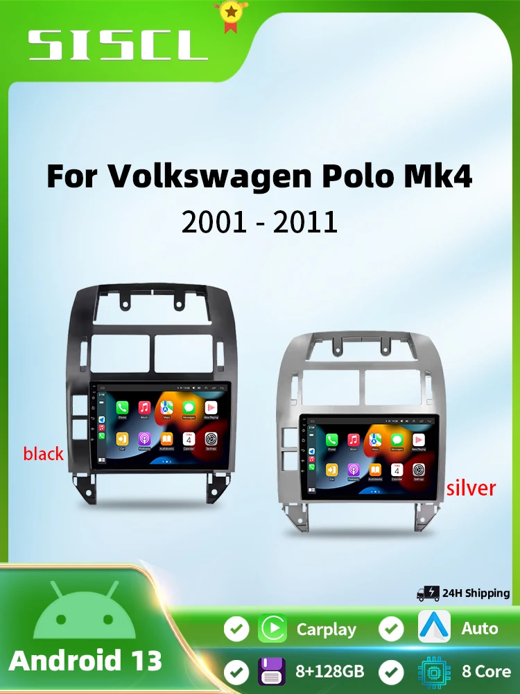 SISCL Voor Volkswagen Polo Mk4 2001-2011 Android Autoradio Multimedia Speler Carplay Auto Stereo GPS Navi 2din DSP Head Unit - afbeelding 2