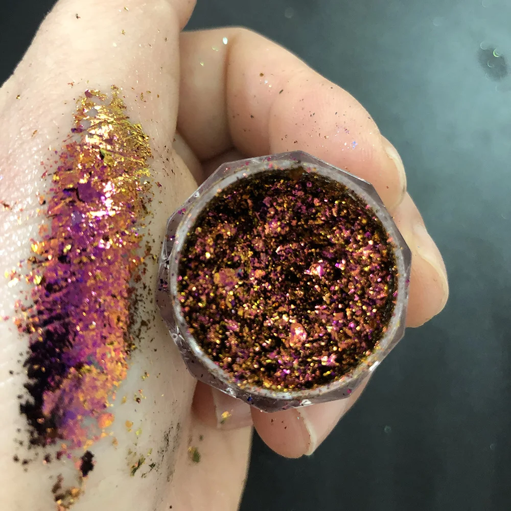 12 Colors Chameleon Irregular Glitter Flakes Untra-Thin Brocade Cloud Yuki Nail Foil Flakes Net1-2g*12 Manicure Chameleon Powder