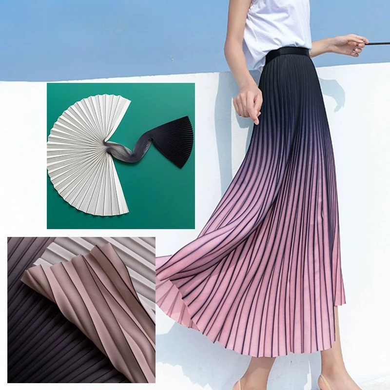 Non Cutting Three-dimensional Pleated Pleated Skirt Piece Clothing Fabric Gradient Half Body Skirt Handmade DIY Designer Fabric