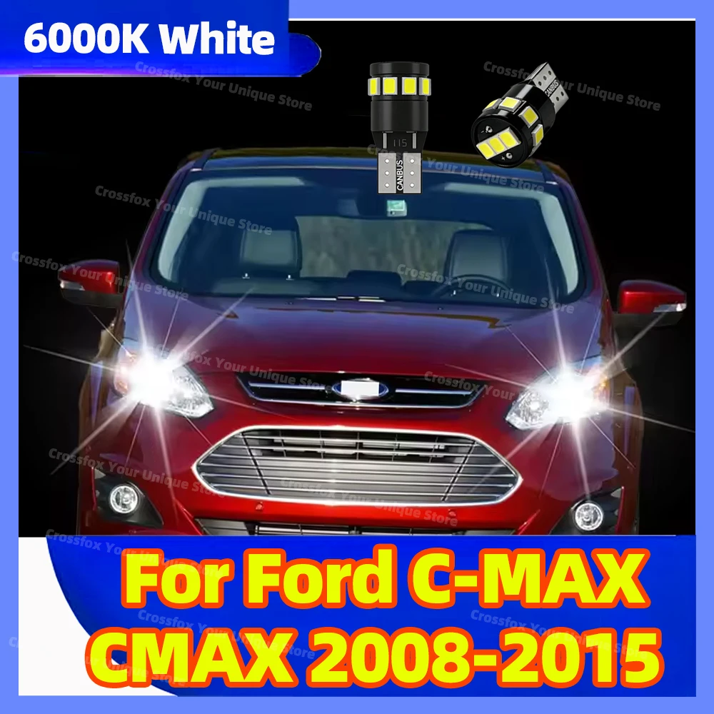 2Pcs T10 LED Bulbs 152 175 194 Car Signal Parking Lamps License Plate Lights For Ford C-MAX C MAX CMAX 2008 2009 2010 2011-2015